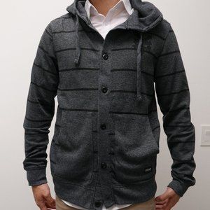 Men's Zoo York Button Knit Hooded / Sweatshirt Size Small